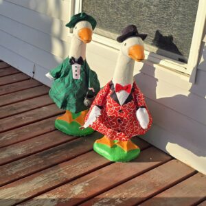 Custom Concrete Geese Statues 26" Painted